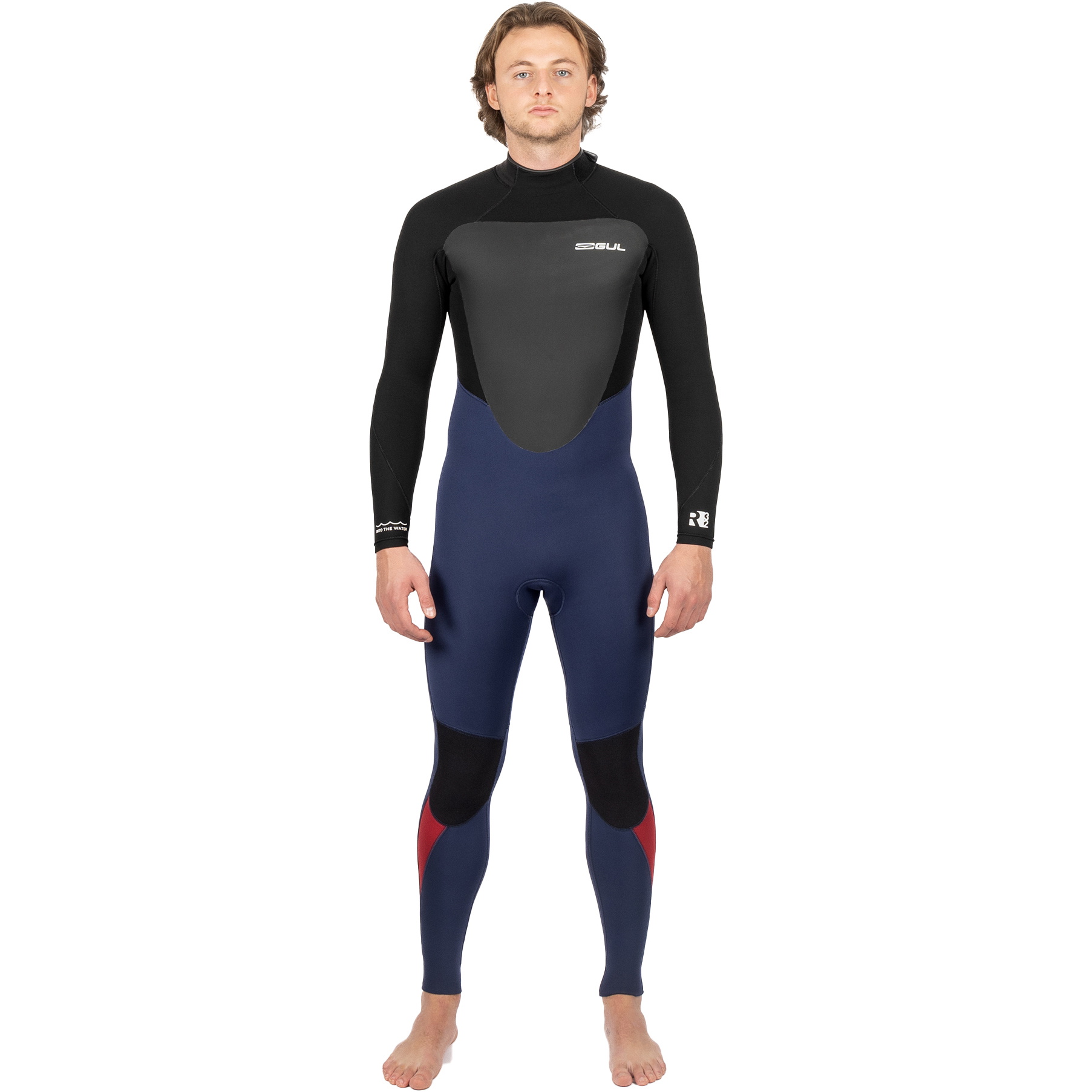 2026 Gul Mens Response 3/2mm GBS Back Zip Wetsuit RE1231-C1 - Navy / Black